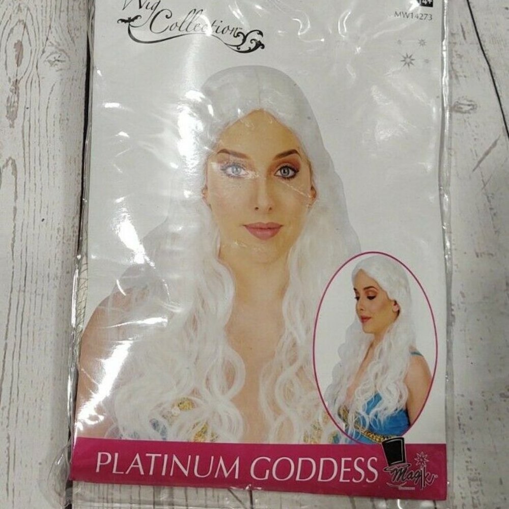 Platinum Goddess Wig Halloween Dress Up Costume Ac